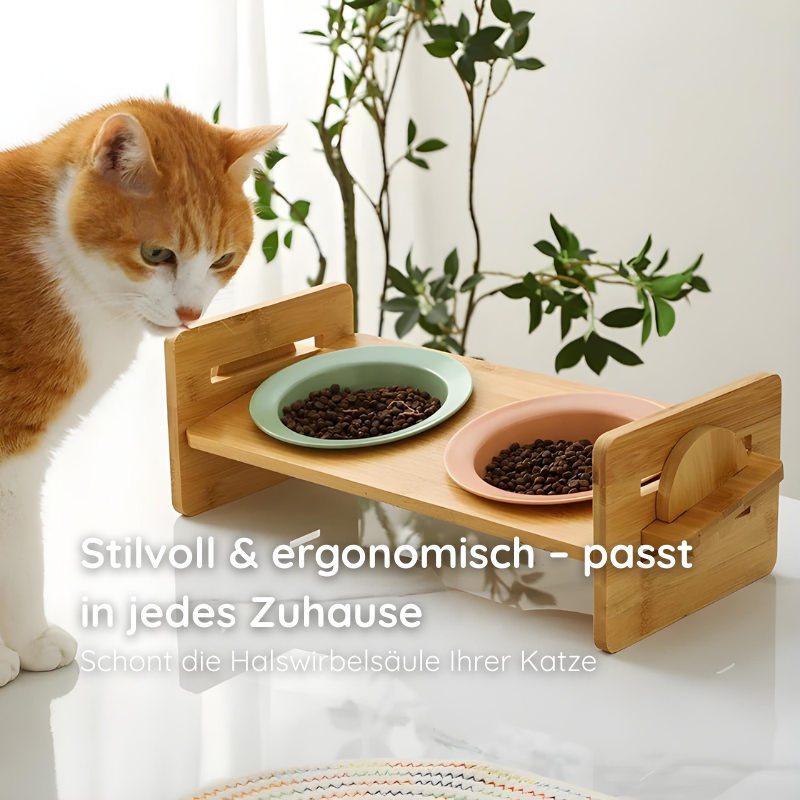Bambus-Keramik Futternapf – Erhöht & ergonomisch Happylittlepaws