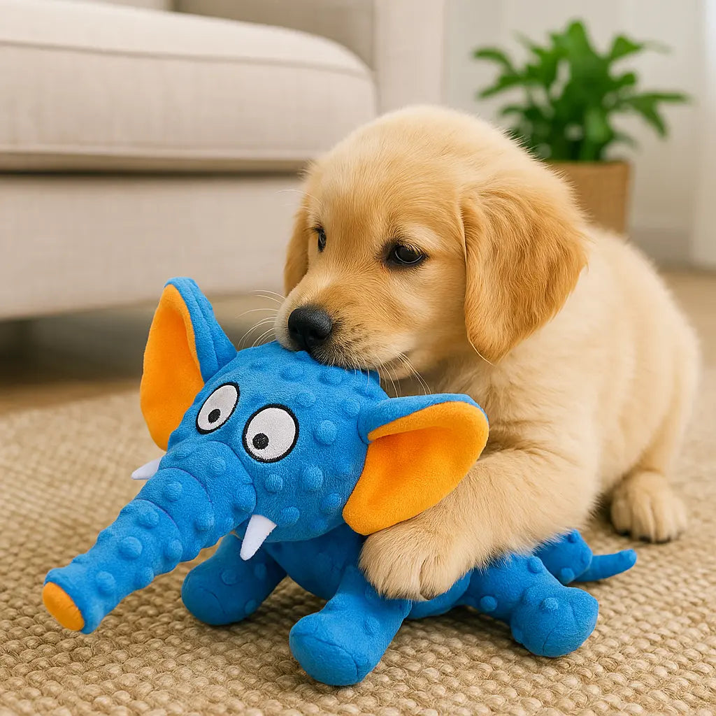 Plüsch-Elefant Hundespielzeug – Beißfest & Kuschelig - Happylittlepaws