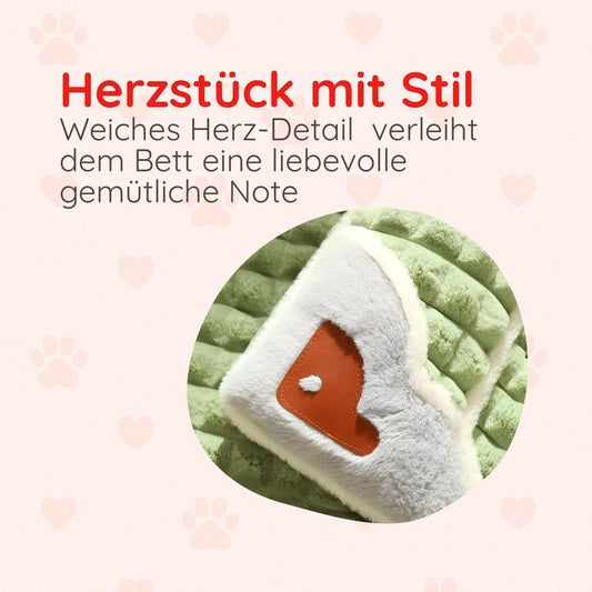 Hundebett mit Nackenrolle & Herzdetail Happy Little Paws