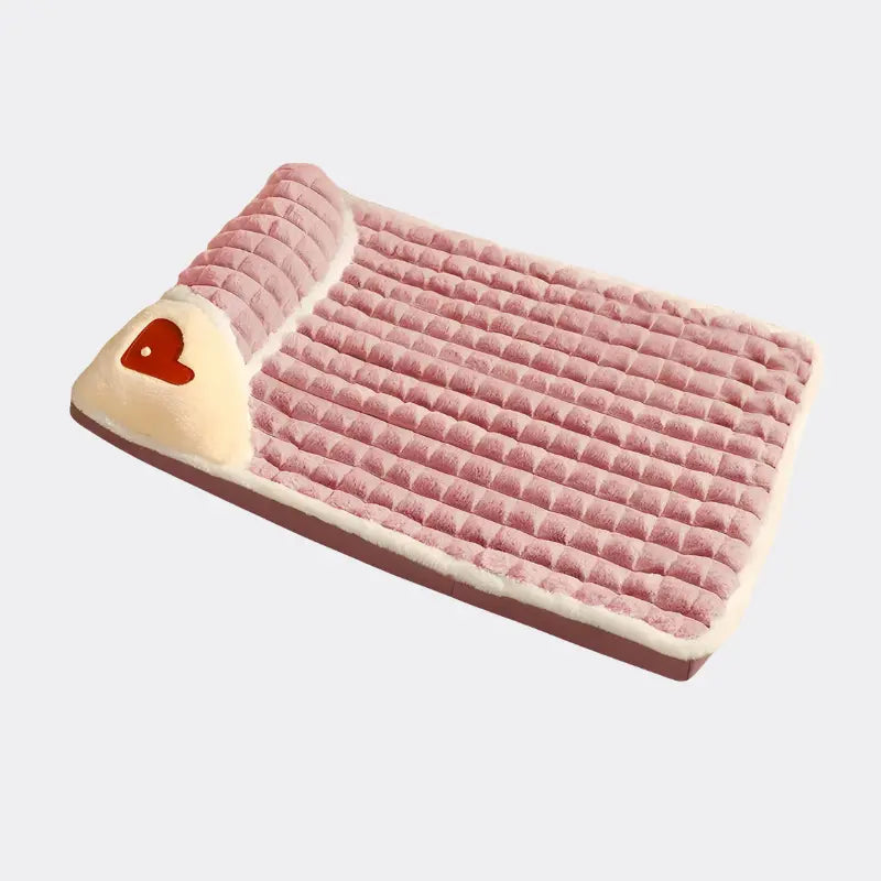 Hundebett mit Nackenrolle & Herzdetail - Happylittlepaws