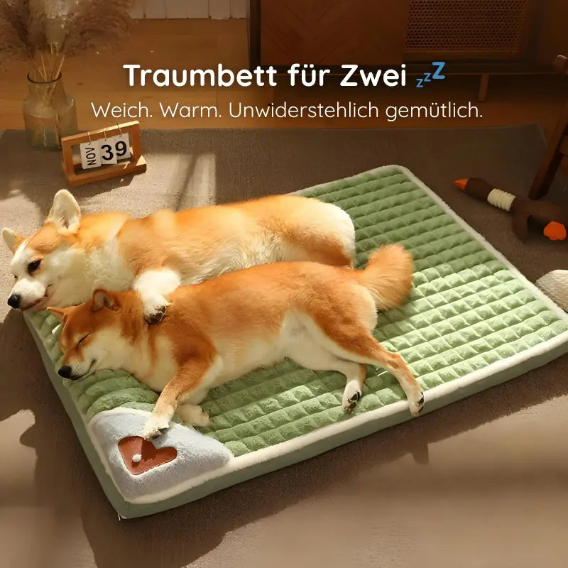 Hundebett mit Nackenrolle & Herzdetail - Happylittlepaws