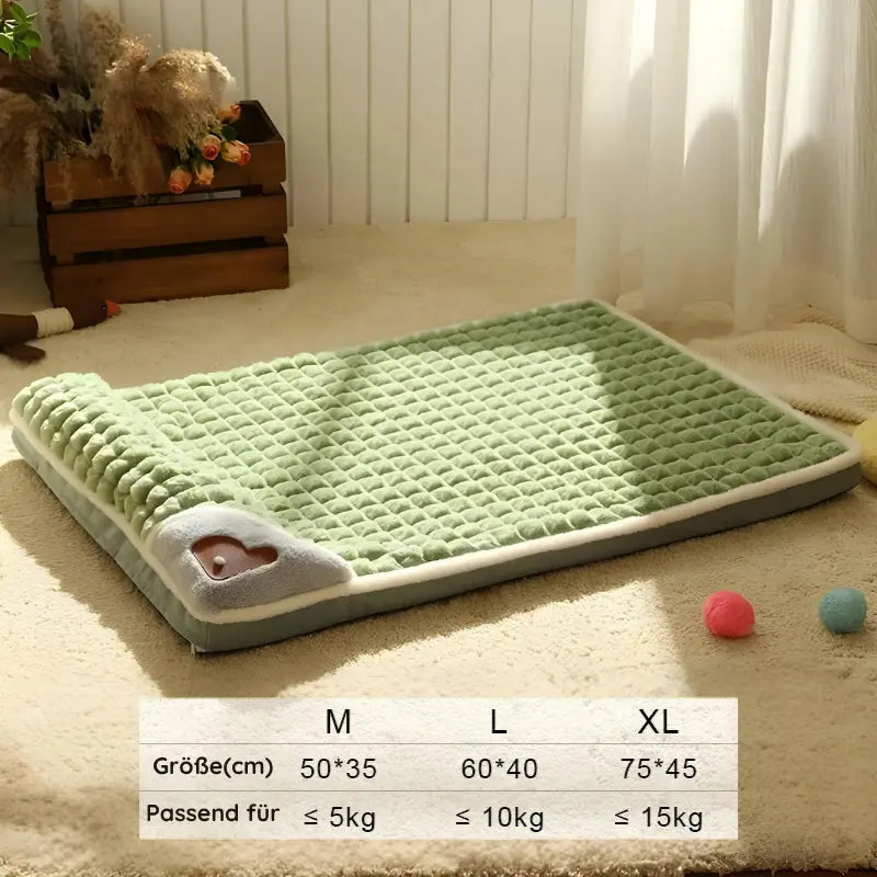 Hundebett mit Nackenrolle & Herzdetail - Happylittlepaws