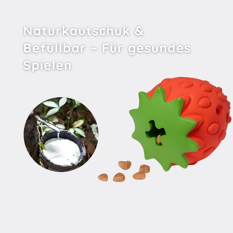 Kauspielzeug Erdbeere – Interaktiv & Aus Naturgummi Happylittlepaws