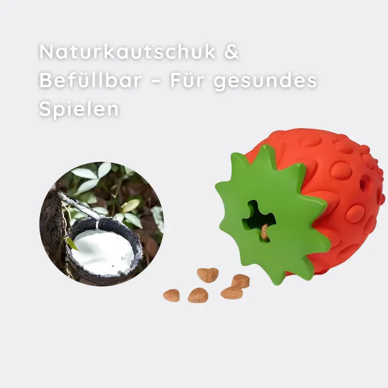 Kauspielzeug Erdbeere – Interaktiv & Aus Naturgummi - Happylittlepaws