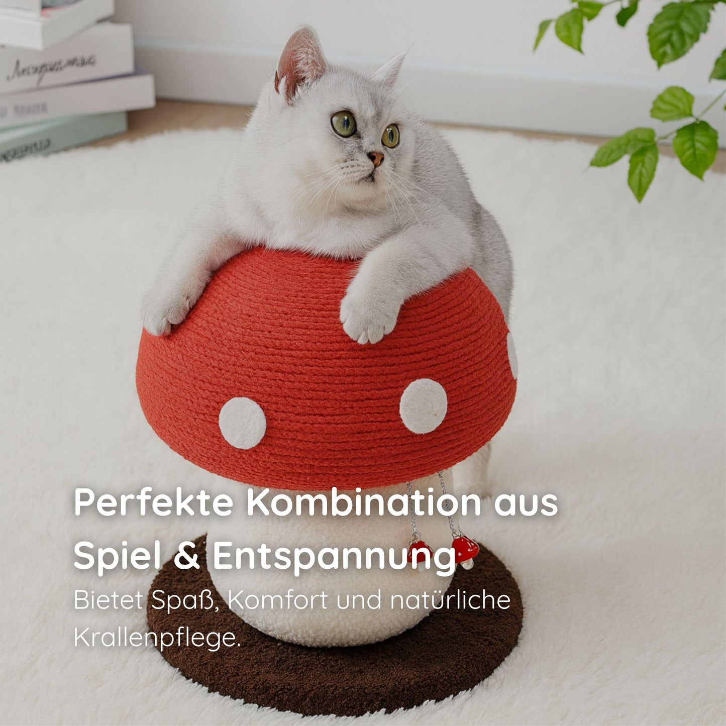 Pilz-Kratzbaum für Katzen aus Sisal