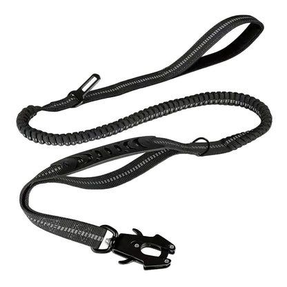 Reflektierende Bungee-Hundeleine mit Auto-Gurtadapter