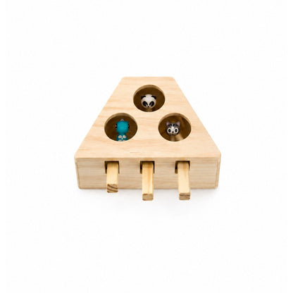 Interactive Wooden Cat Play Box
