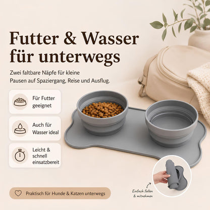 Faltbarer Doppelnapf – Für unterwegs