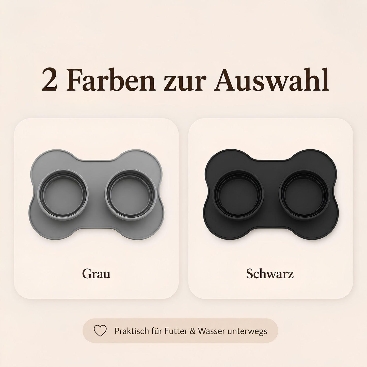 Faltbarer Doppelnapf – Für unterwegs
