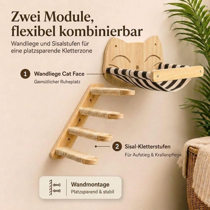 Katzen-Wandsystem mit Sisalstufen