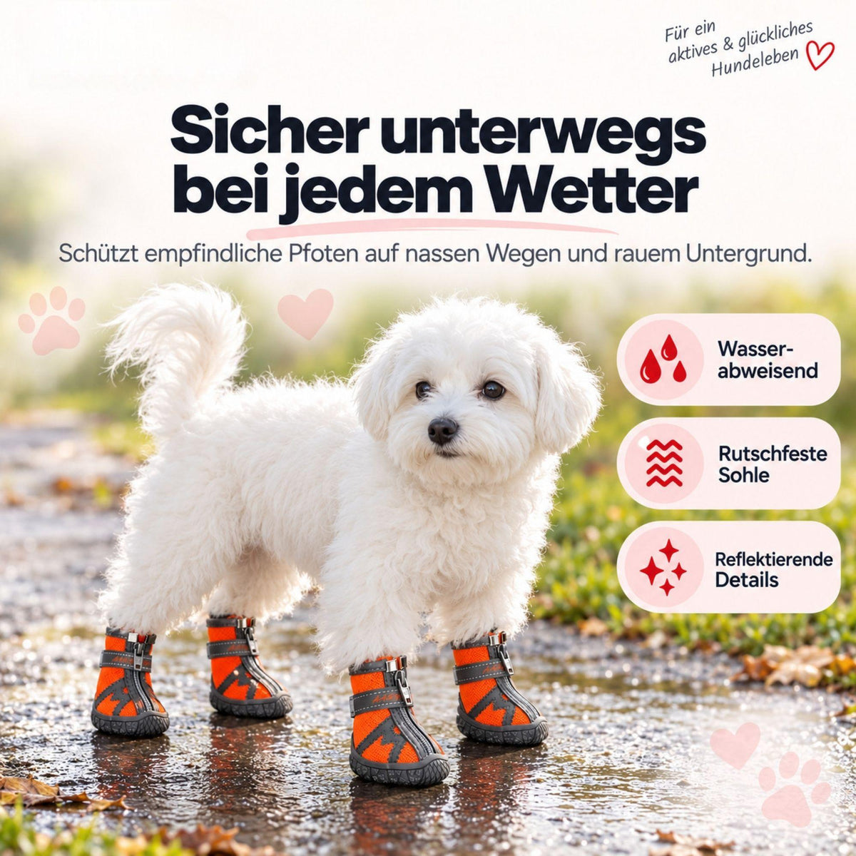 Atmungsaktive Hundeschuhe – Rutschfest & Wasserdicht