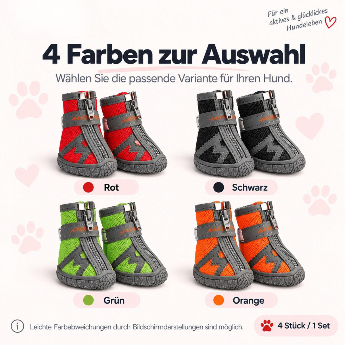Atmungsaktive Hundeschuhe – Rutschfest & Wasserdicht