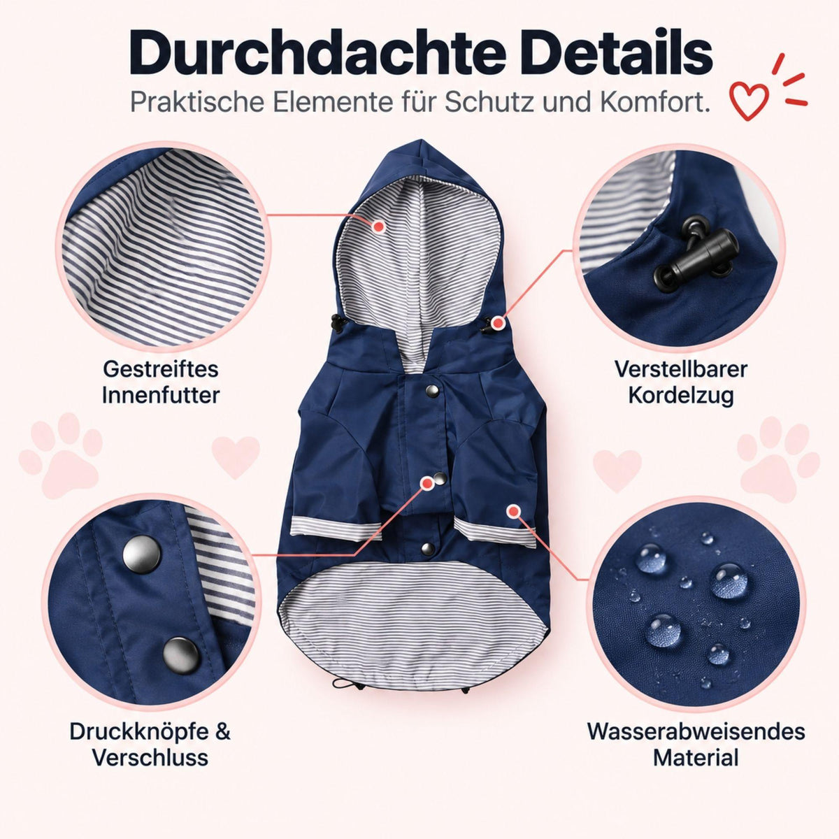 Regenjacke für Hunde – Stilvoll & Wasserfest