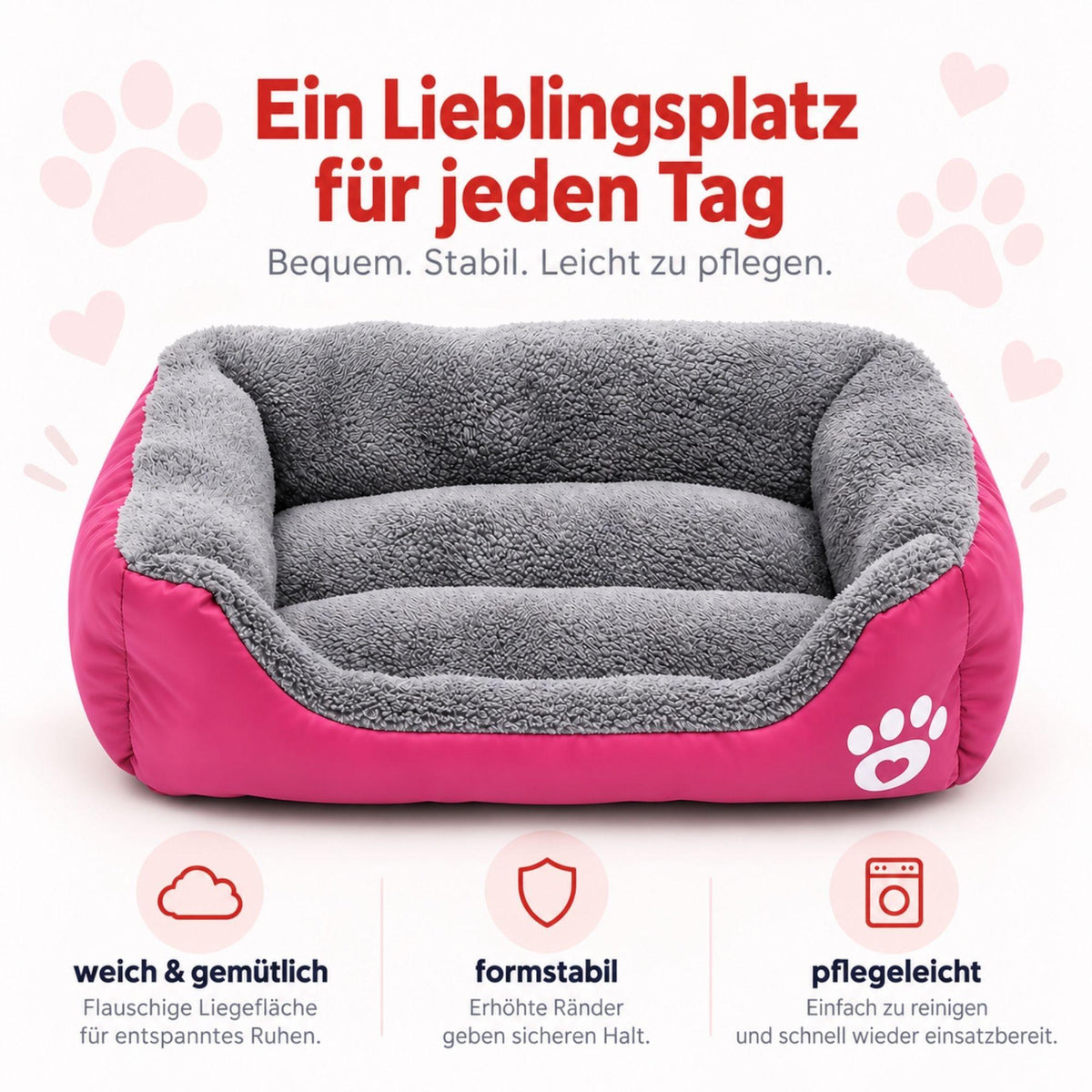 Haustierbett – Tief schlafen. Warm & geschützt