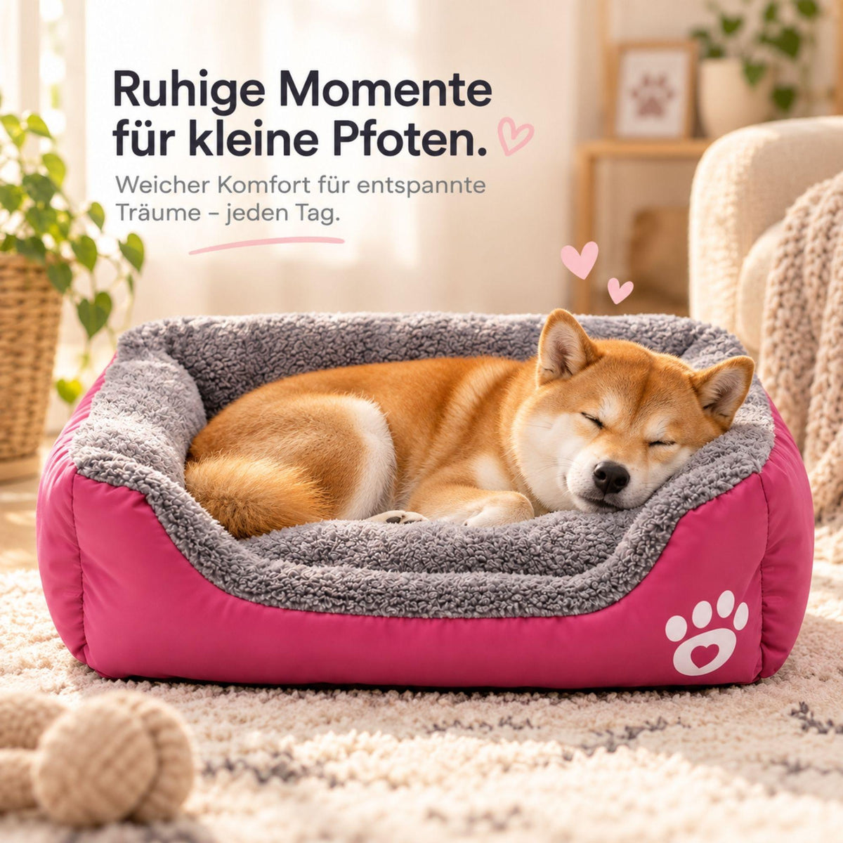 Haustierbett – Tief schlafen. Warm & geschützt