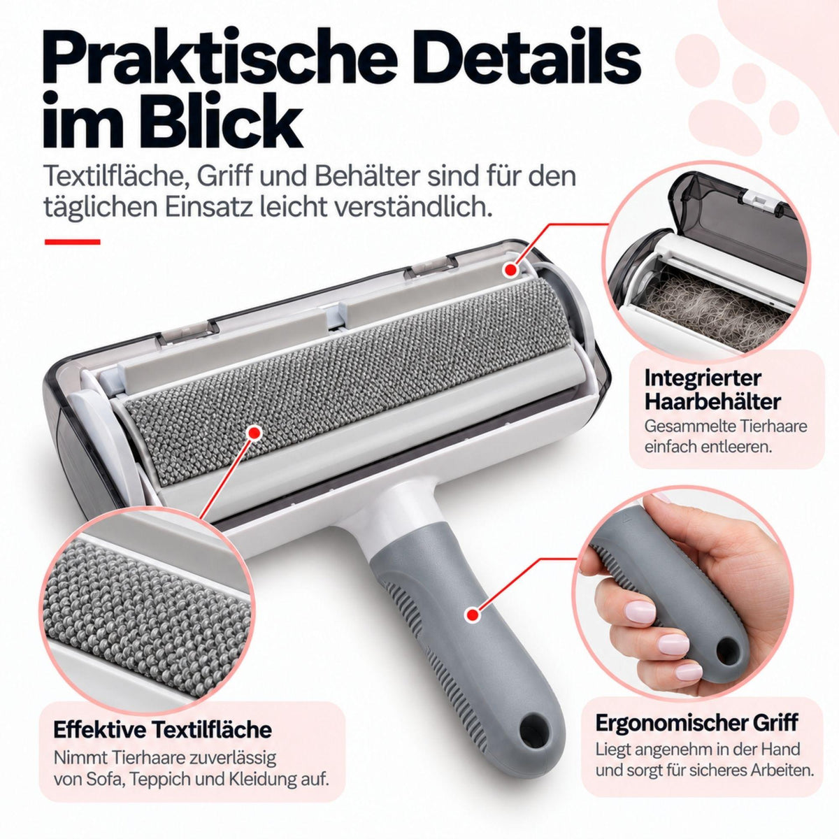 Tierhaarentferner für Sofa & Möbel – selbstreinigend