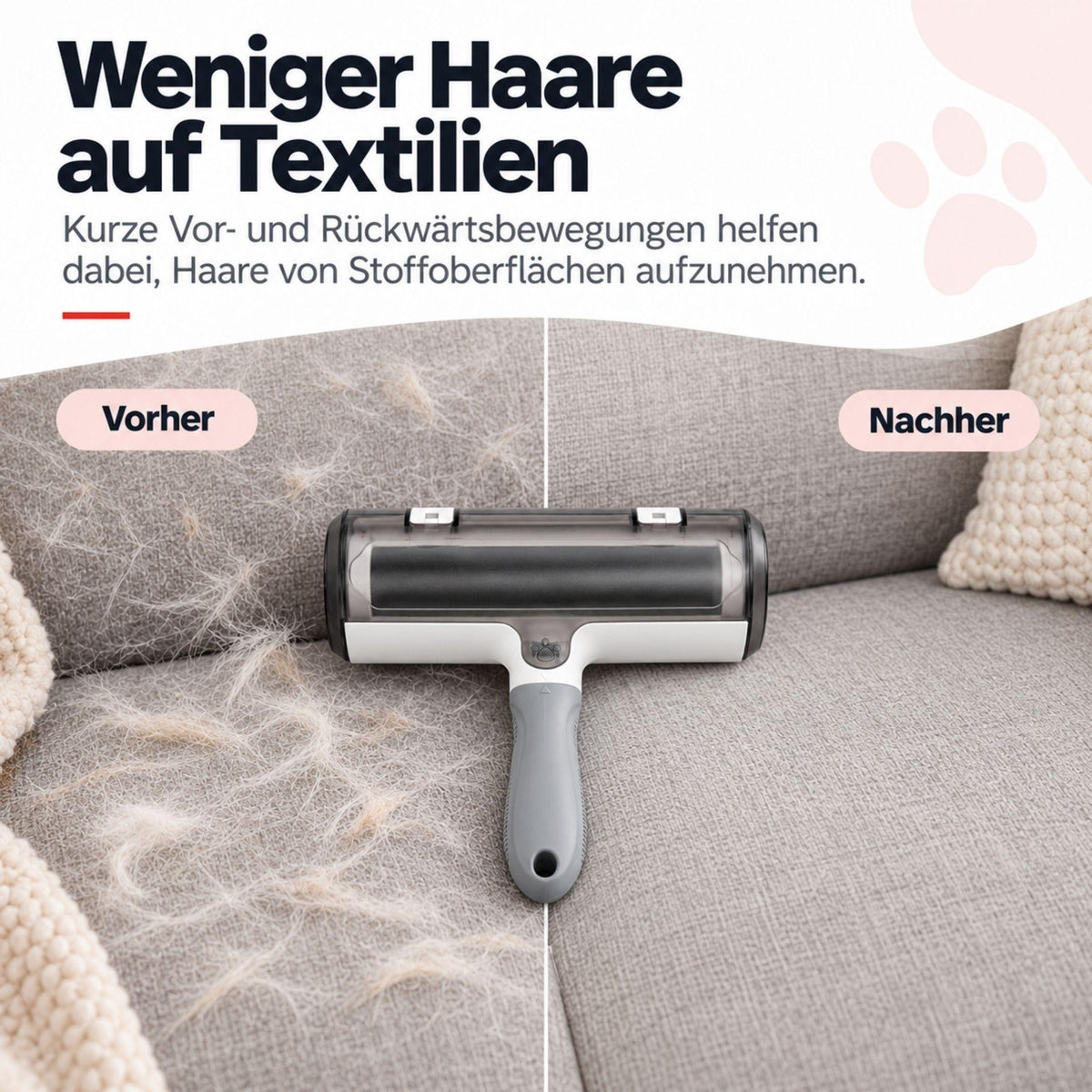 Tierhaarentferner für Sofa & Möbel – selbstreinigend