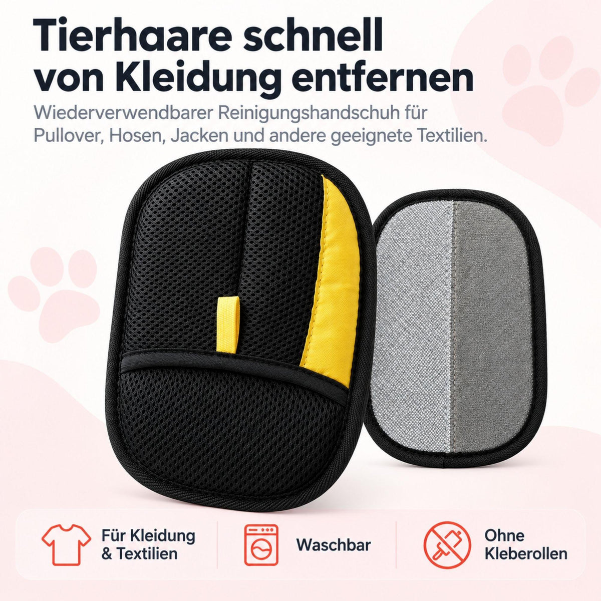 Clothing hair remover – reusable cleaning glove