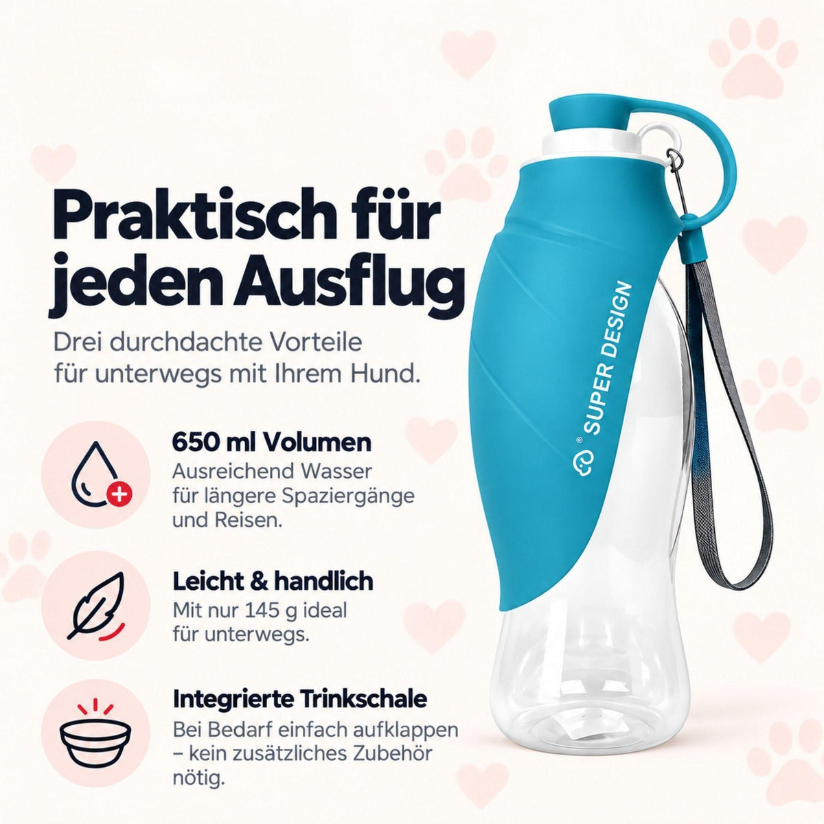 Trinkflasche mit Blattdesign