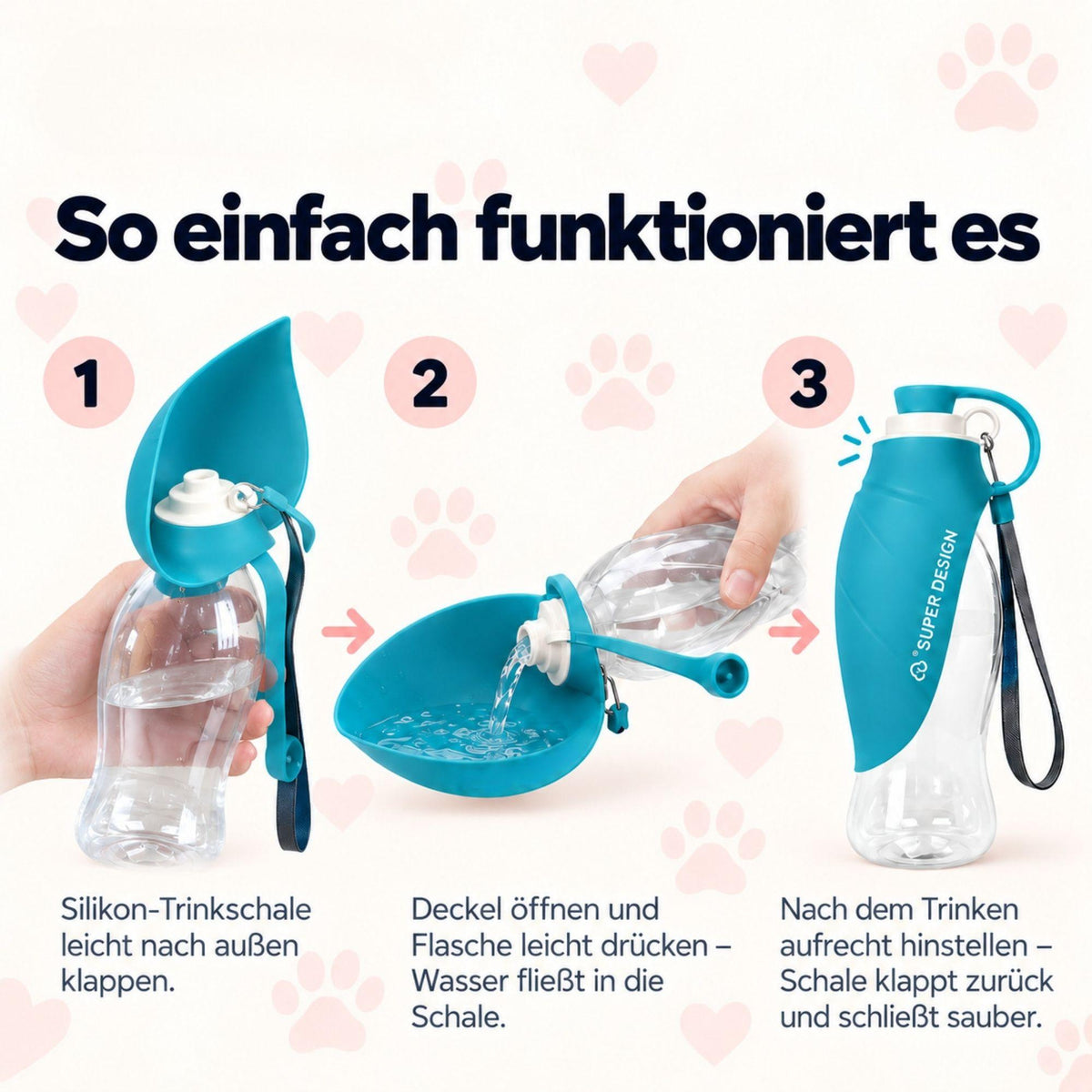Trinkflasche mit Blattdesign