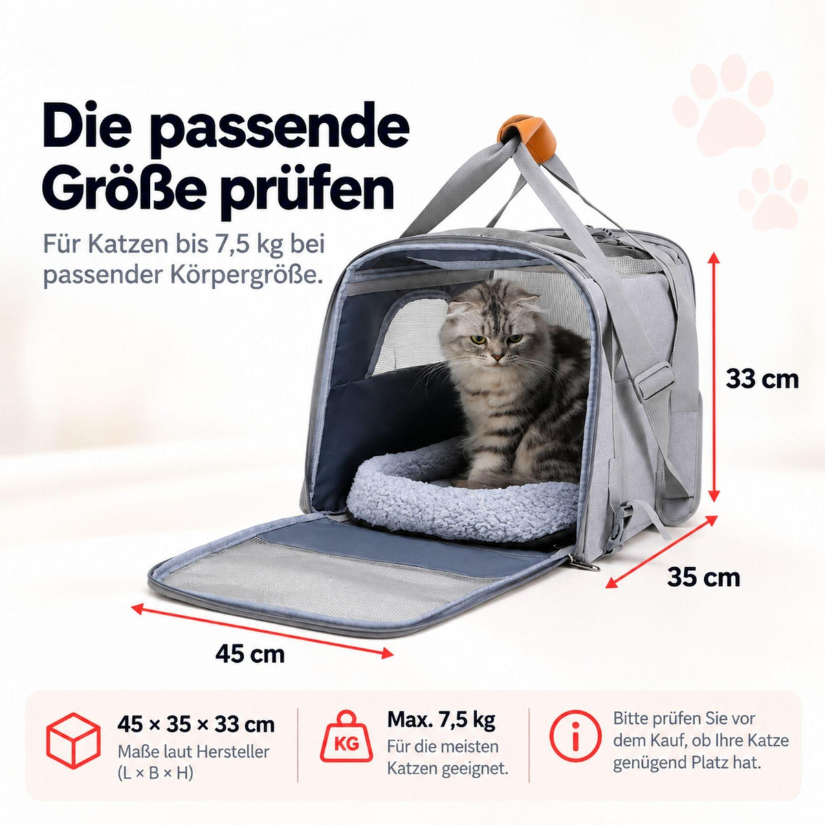 Katzentransporttasche aus Oxford-Gewebe, Produktdetails