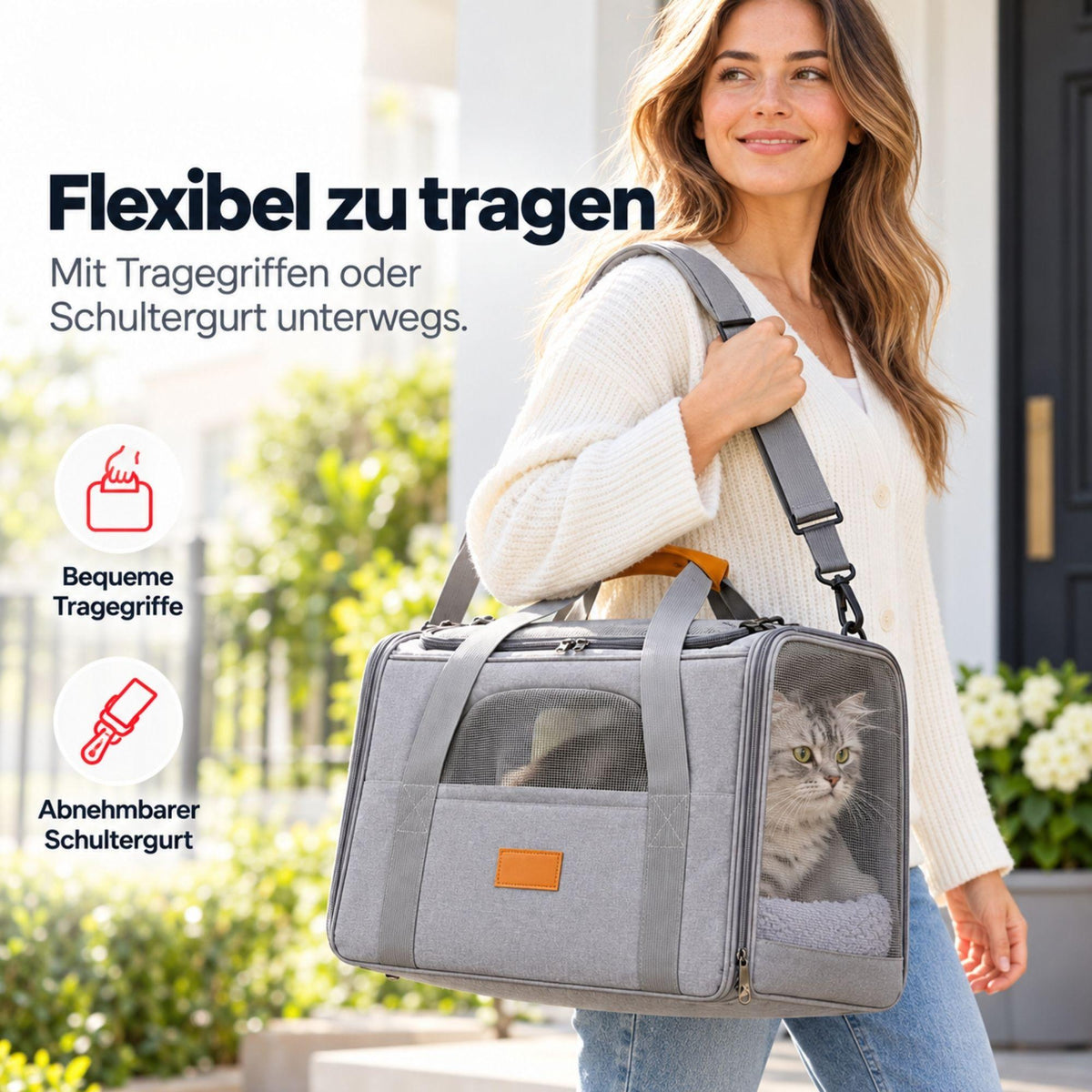Faltbare Katzentransporttasche für Katzen bis 7,5 kg, Produktdarstellung