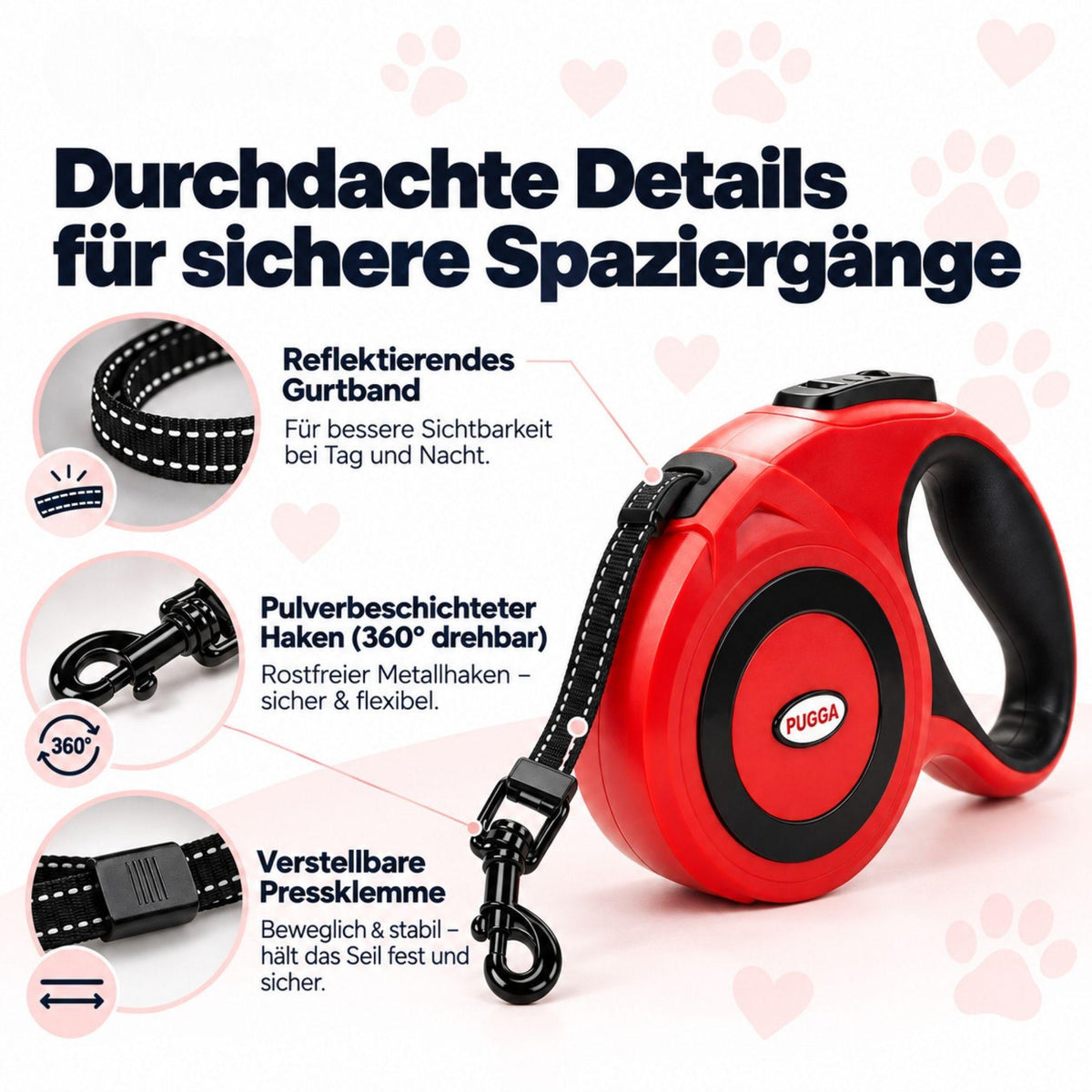 Flexi-Hundeleine mit Spender – Reflektierend & Sicher