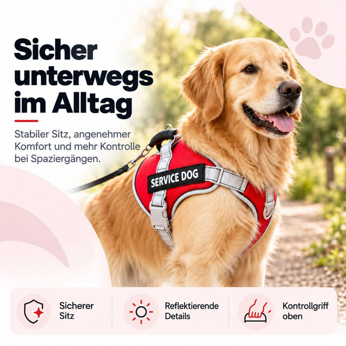 Reflektierendes Hundegeschirr, sicher & verstellbar