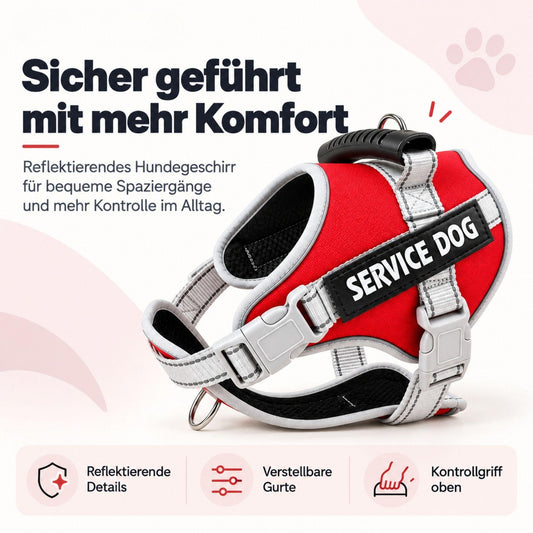 Reflektierendes Hundegeschirr, sicher & verstellbar