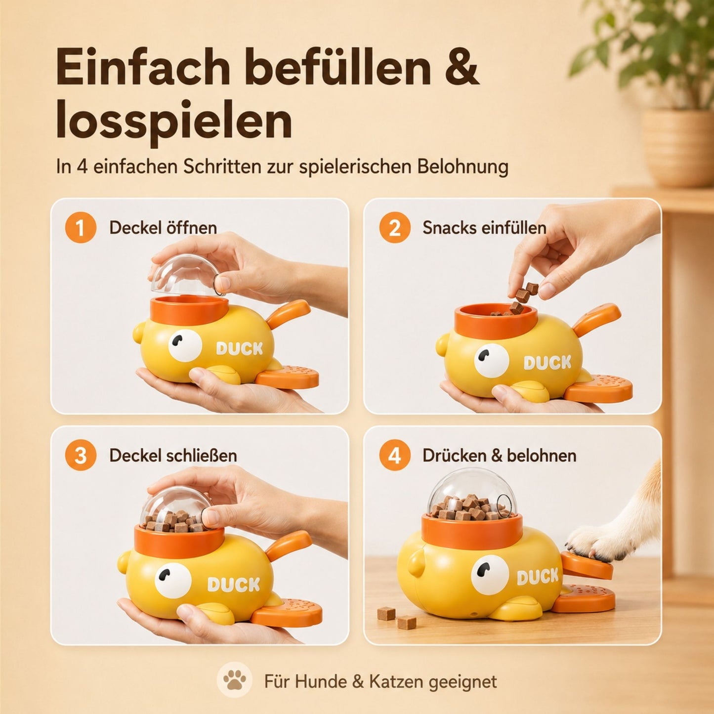 Snack Duck for Dogs & Cats