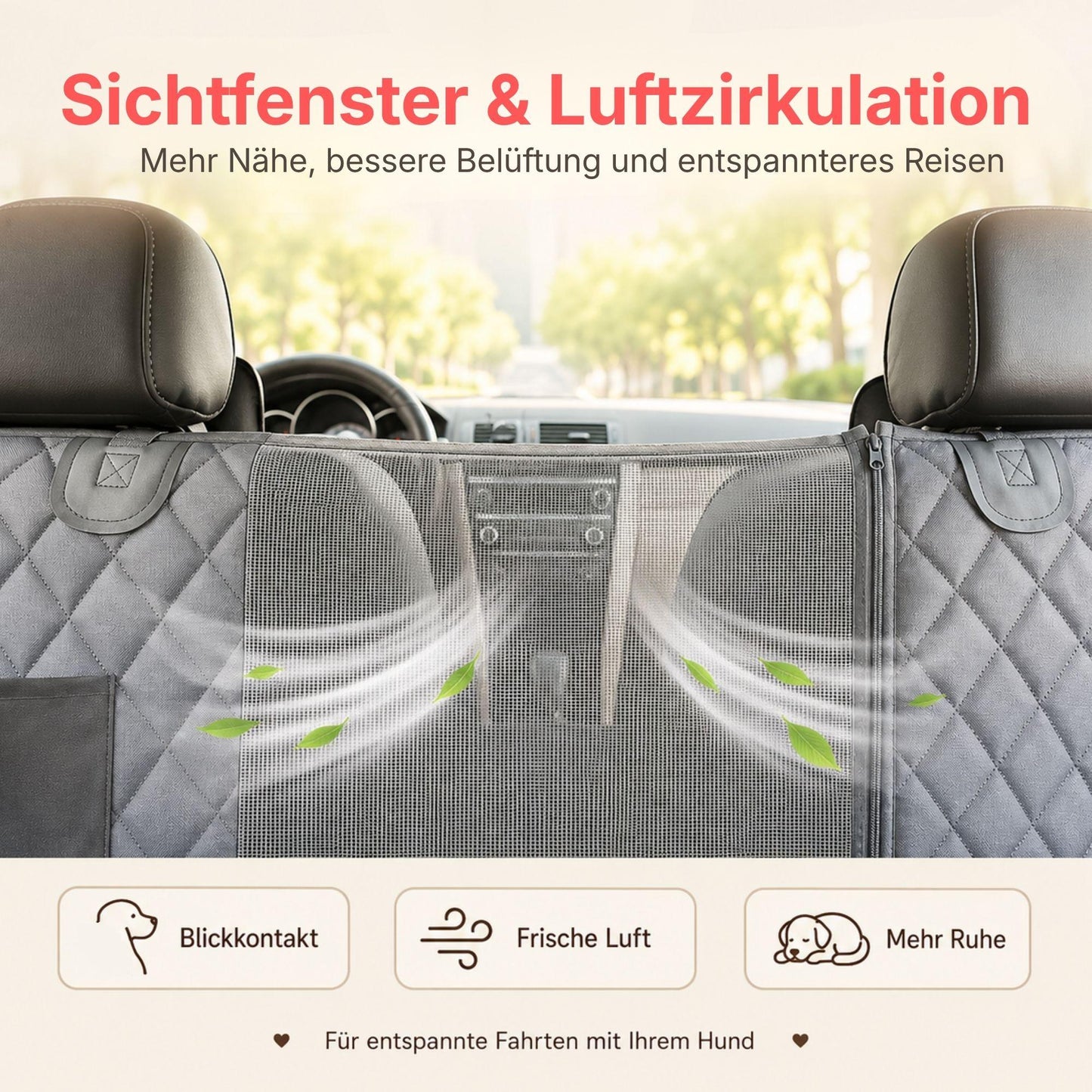 Dog Car Seat Cover - Waterproof with Viewing Window