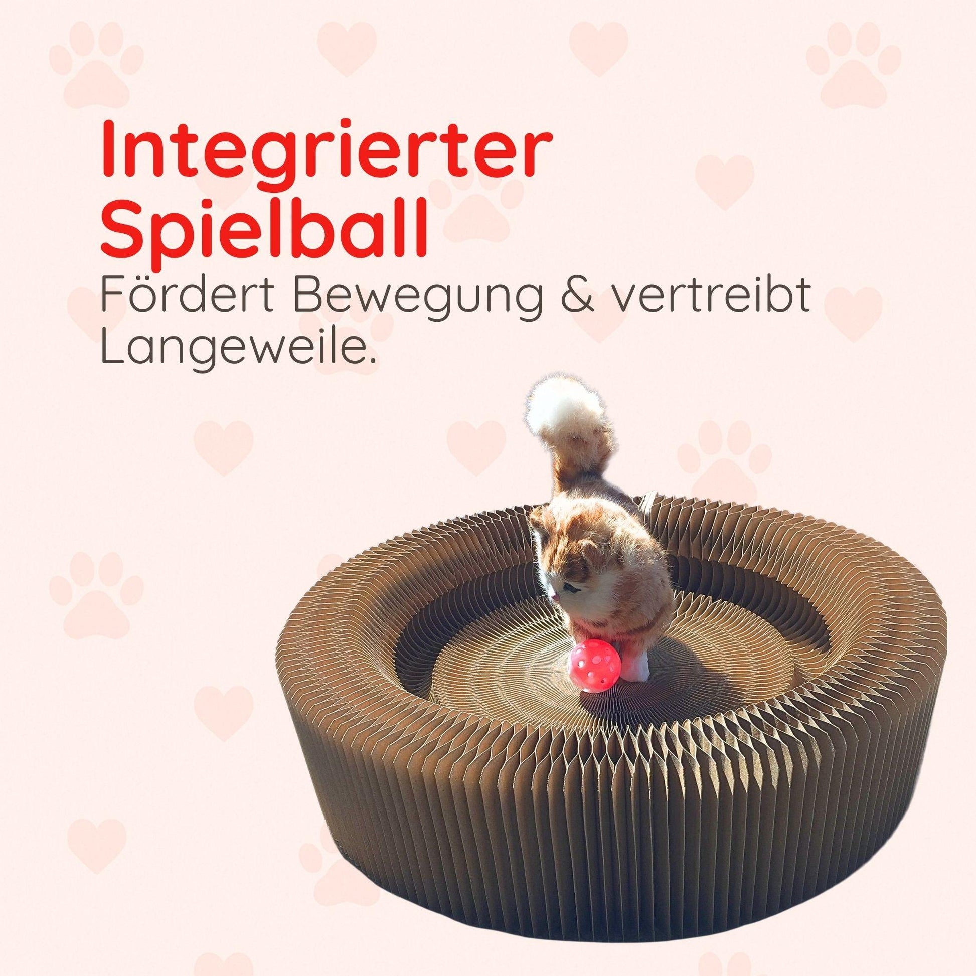 Akkordeon-Kratzbrett für Katzen – 3 in 1 Spiel & Ruhe - Happy Little Paws