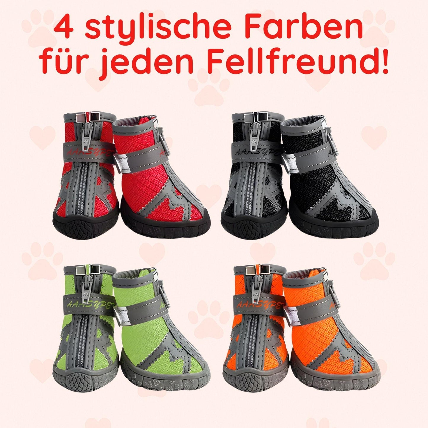Atmungsaktive Hundeschuhe – Rutschfest & Wasserdicht Happy Little Paws