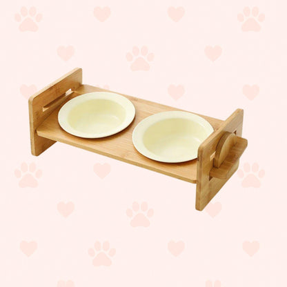 Bambus-Keramik Futternapf – Erhöht & ergonomisch Happy Little Paws