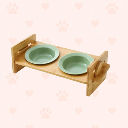 Bambus-Keramik Futternapf – Erhöht & ergonomisch Happy Little Paws