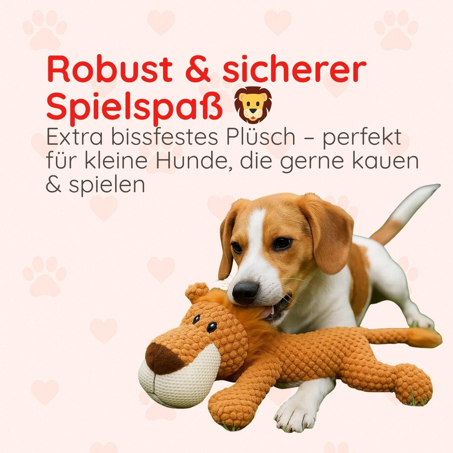Beißfestes Plüsch-Hundespielzeug für kleine Hunde 28cm Happy Little Paws
