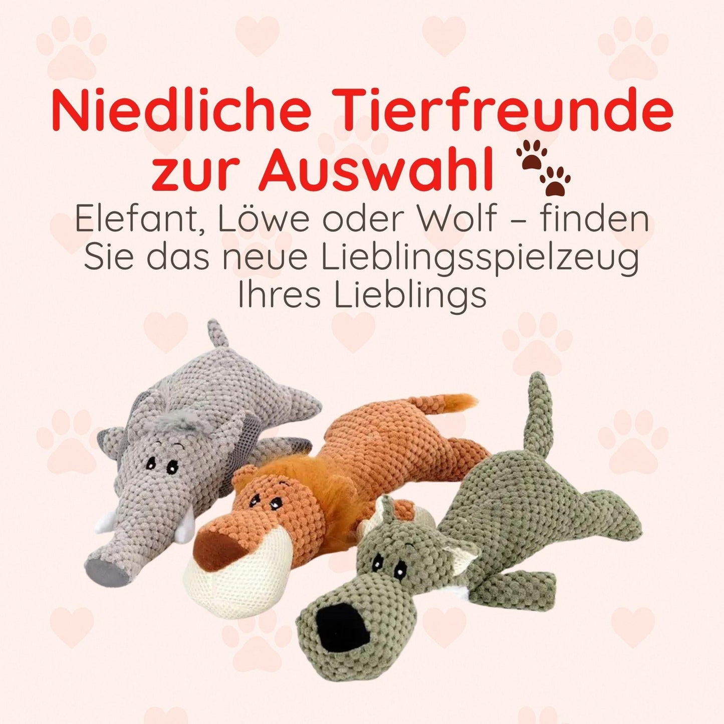 Beißfestes Plüsch-Hundespielzeug für kleine Hunde 28cm Happy Little Paws