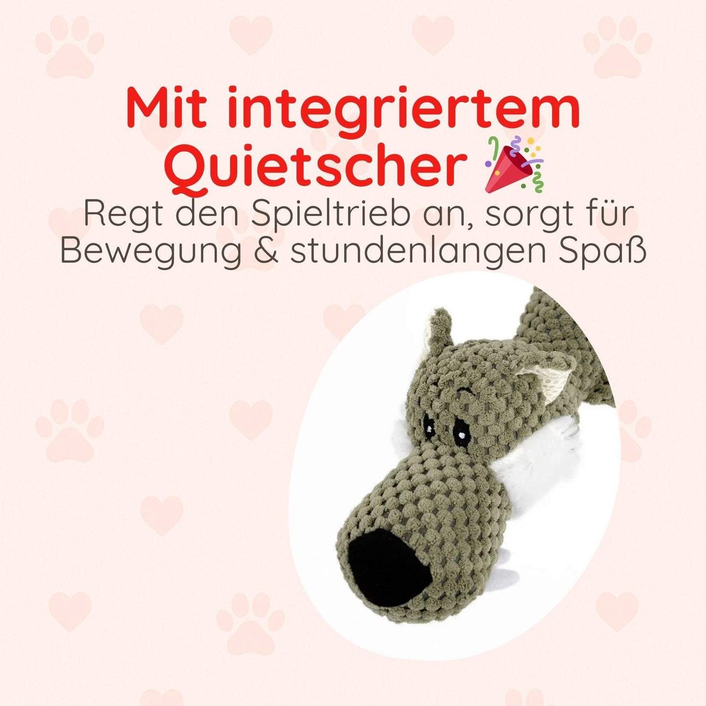 Beißfestes Plüsch-Hundespielzeug für kleine Hunde 28cm Happy Little Paws