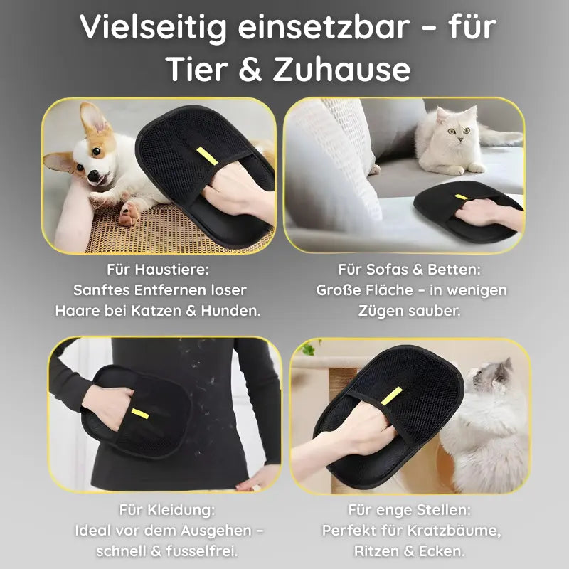 Fellpflege-Handschuh – 3-in-1 gegen Tierhaare - Happylittlepaws