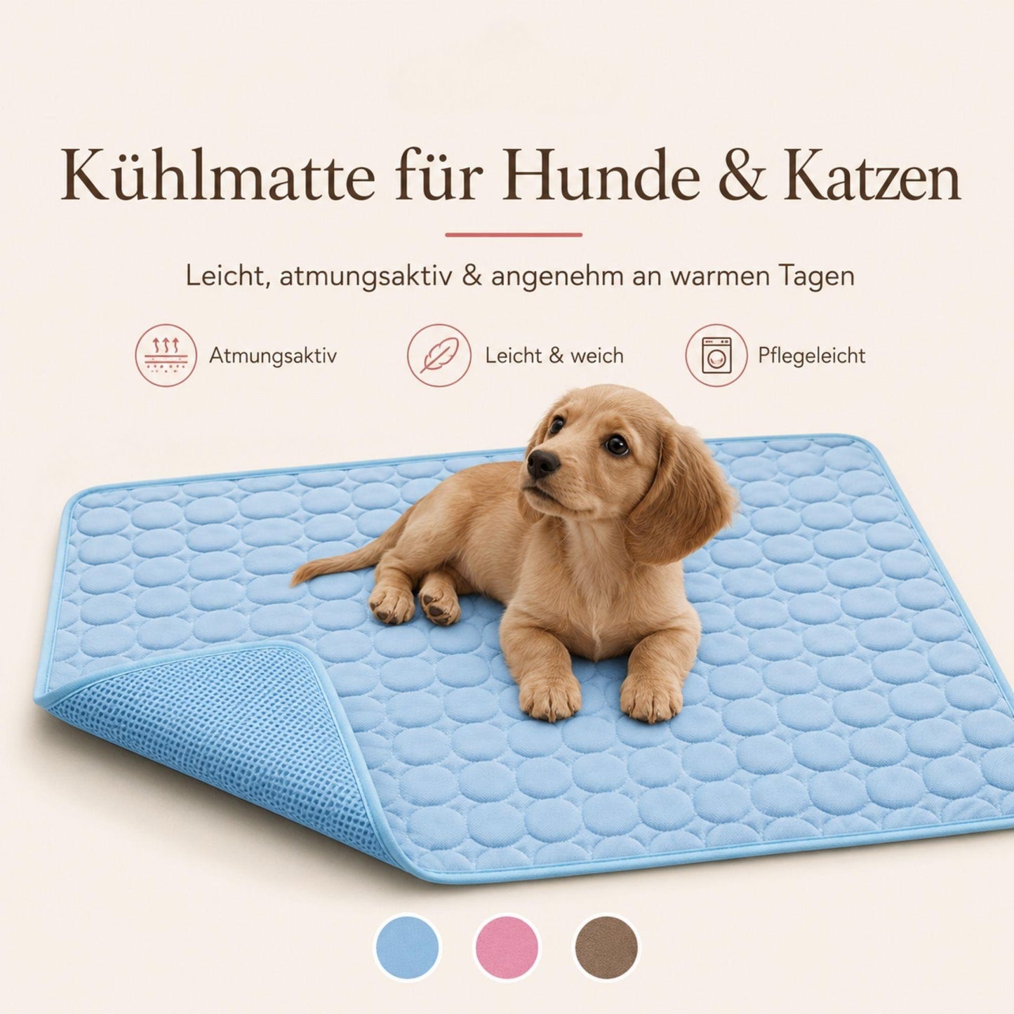 Kühlmatte für Hunde und Katzen, Leicht & atmungsaktiv für warme Tage
