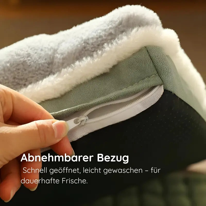 Hundebett mit Nackenrolle & Herzdetail - Happylittlepaws