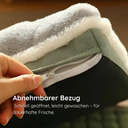 Hundebett mit Nackenrolle & Herzdetail - Happylittlepaws