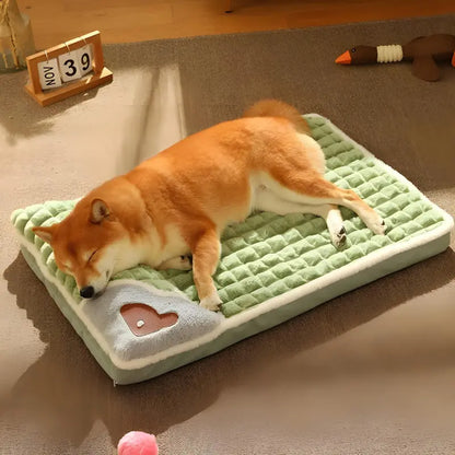 Hundebett mit Nackenrolle & Herzdetail - Happylittlepaws