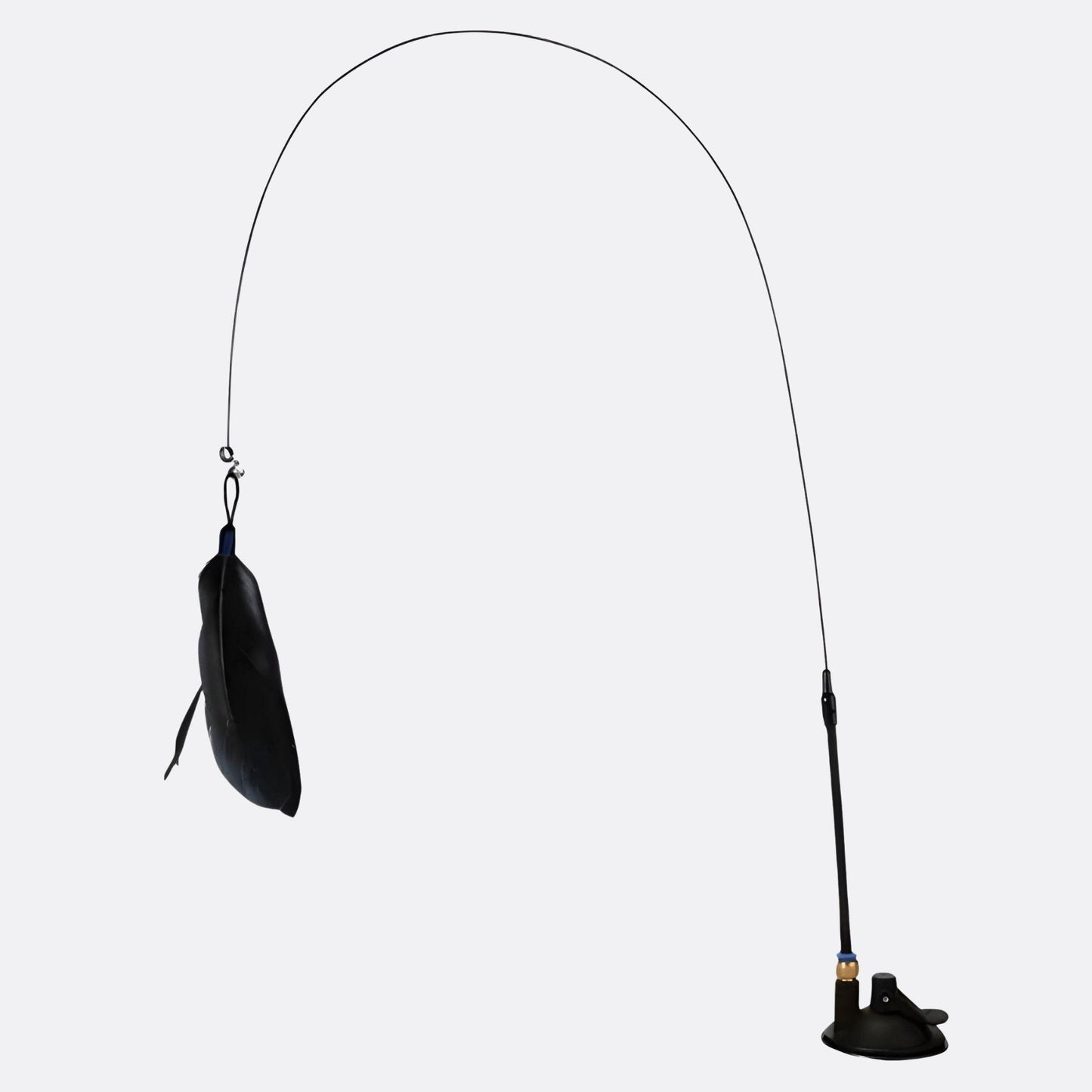 Interaktive Katzenangel mit Feder und Saugnapf – Spielzeug für Katzen zum Spielen und Jagen