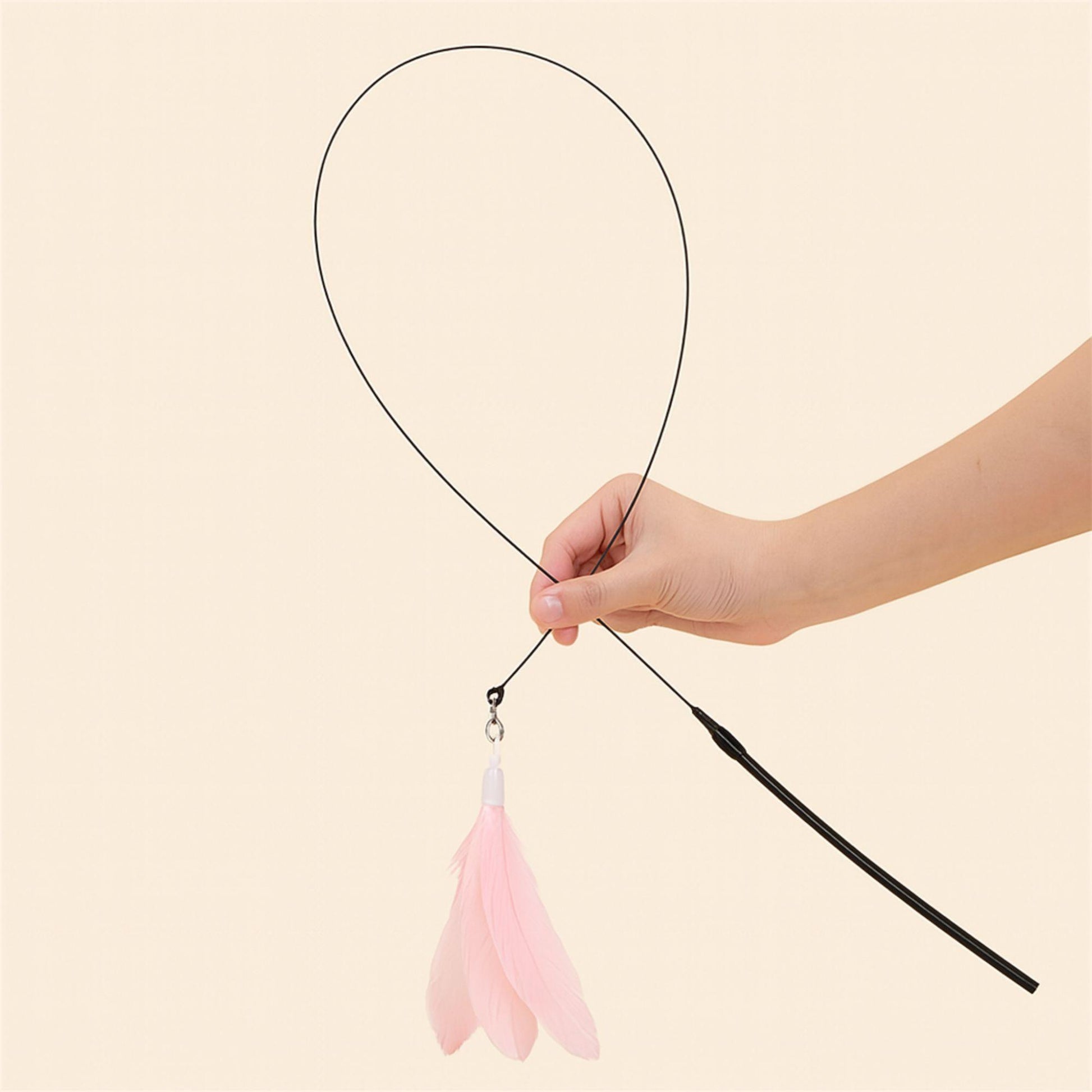 Interaktive Katzenangel mit Feder und Saugnapf – Spielzeug für Katzen zum Spielen und Jagen