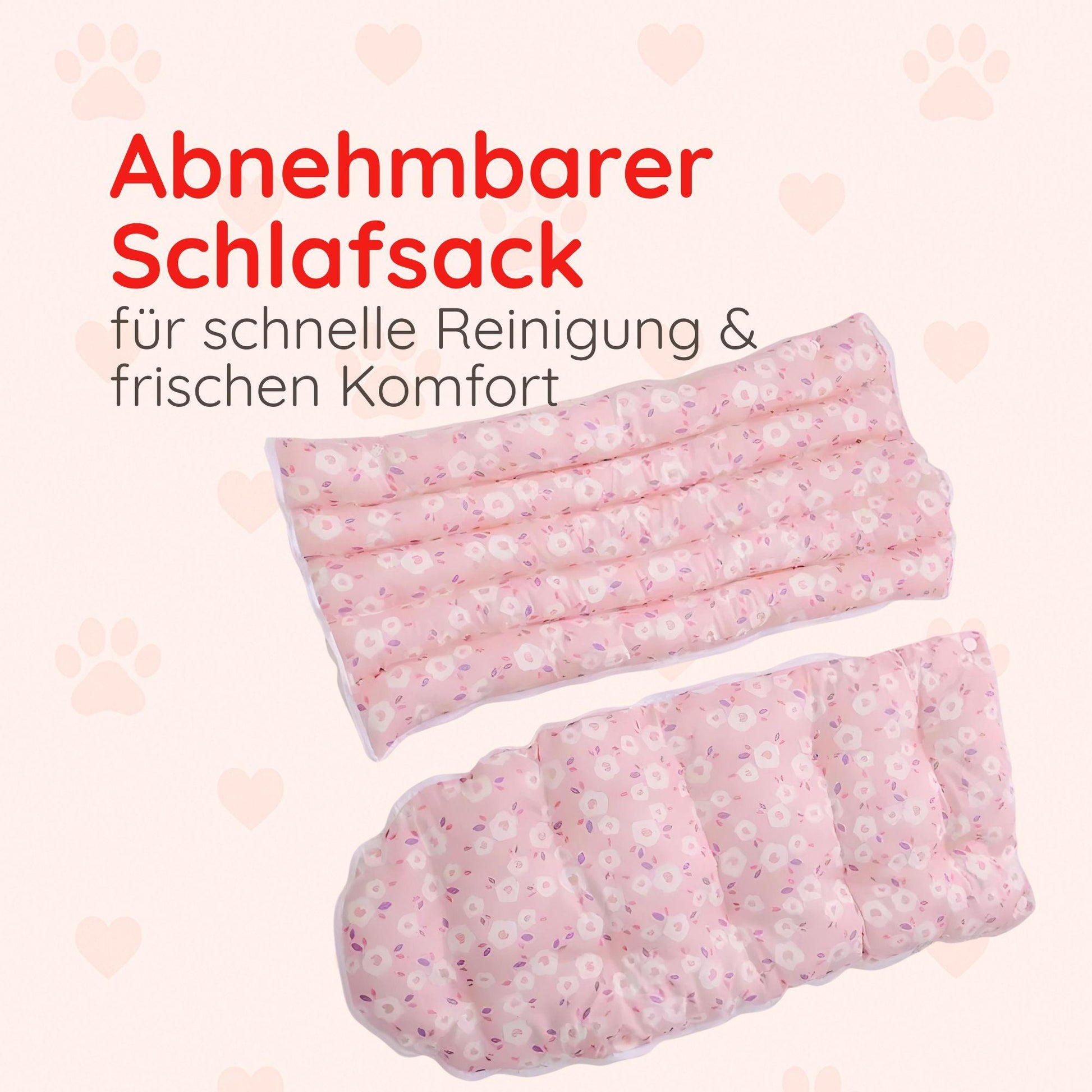 Katzenhöhle mit Plüsch & Blumenmuster -  Happylittlepaws