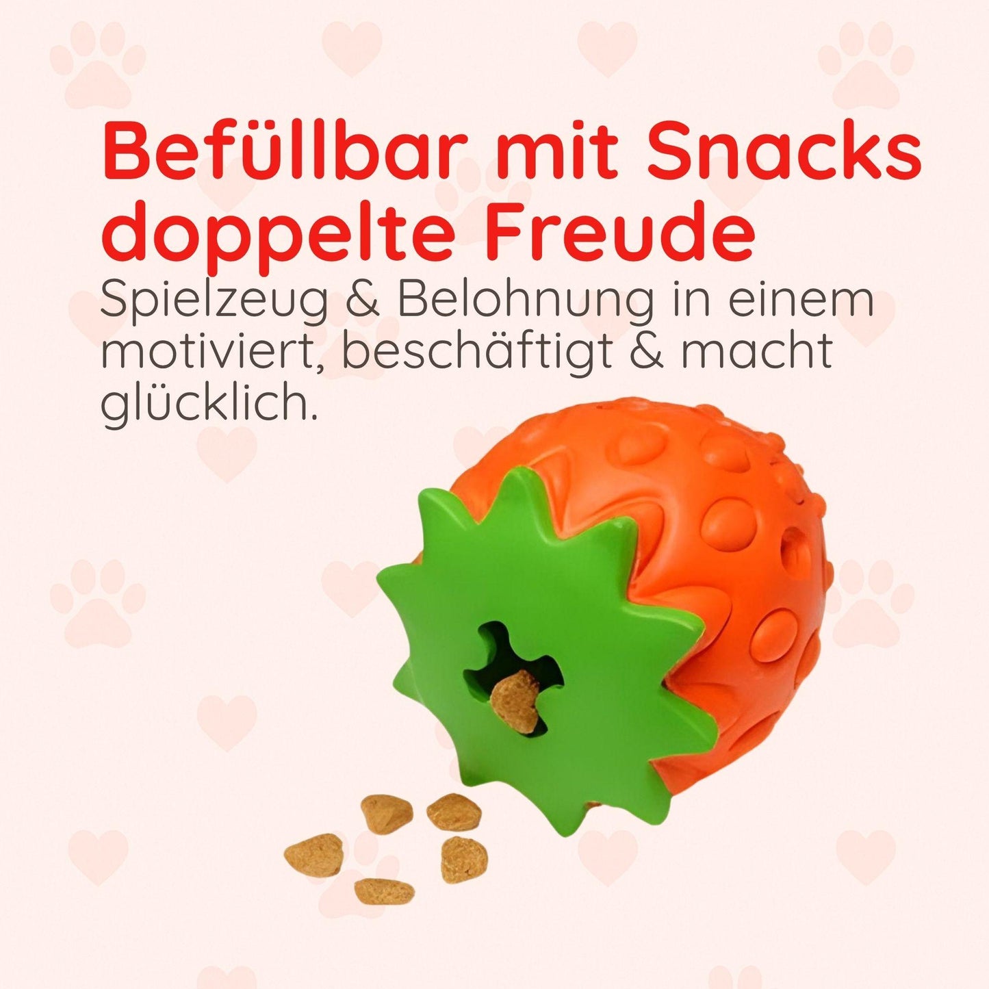 Kauspielzeug Erdbeere – Interaktiv & Aus Naturgummi - Happylittlepaws