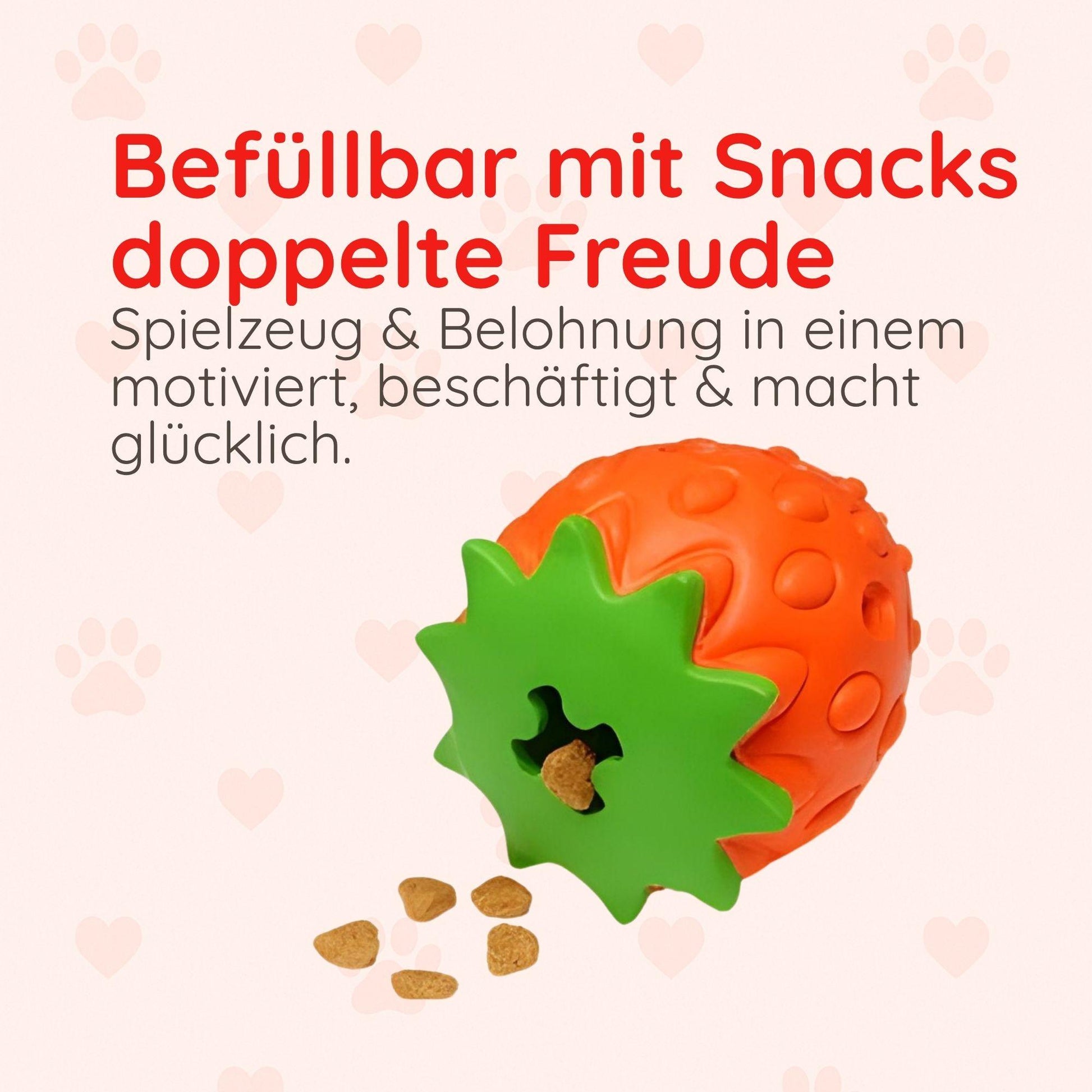 Kauspielzeug Erdbeere – Interaktiv & Aus Naturgummi - Happylittlepaws