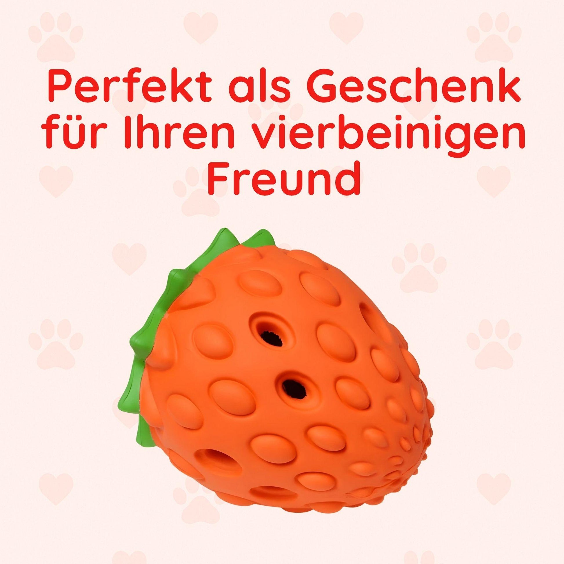 Kauspielzeug Erdbeere – Interaktiv & Aus Naturgummi - Happylittlepaws