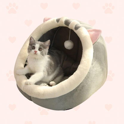 Kuschelhöhle für Katzen – Warm & Bequem - Happy Little Paws